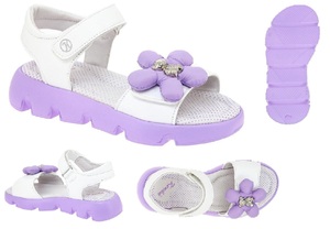    Туфли летн KENKA 24-113 white-lilac ( 3,0) - картинка 1