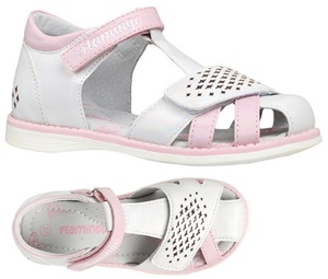    Туфли летн Flamingo 241с-з6-4440 бел/роз - картинка 1