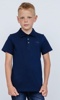    Рубашка поло Cherubino 63158-41 син М - картинка 1